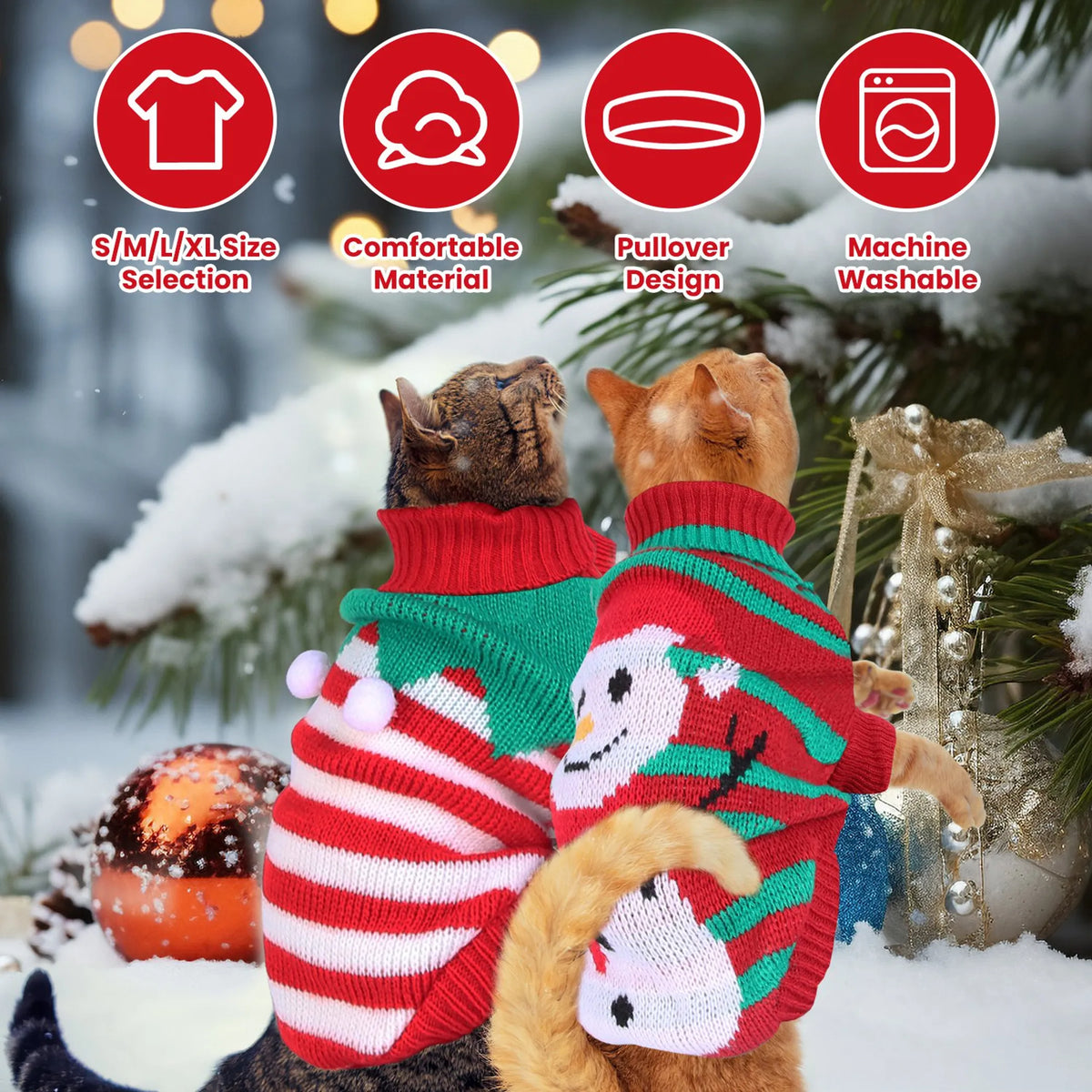 Christmas Dog Turtleneck Sweater – Cozy Holiday Winter Pet Sweater