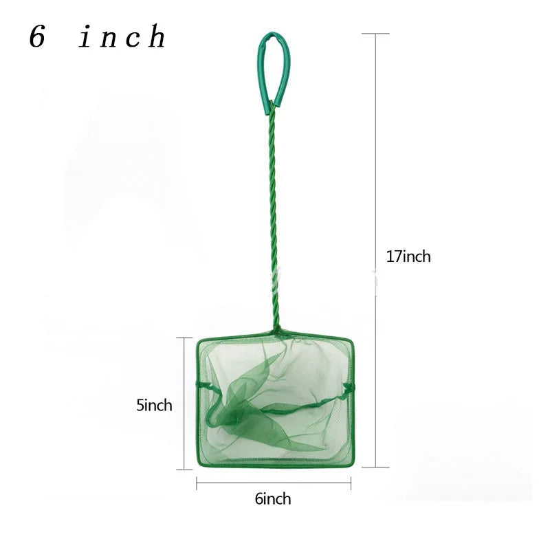 Long Handle Aquarium Fish Net – Square Fish Tank Landing Net for Fish, Shrimp & Debris Removal
