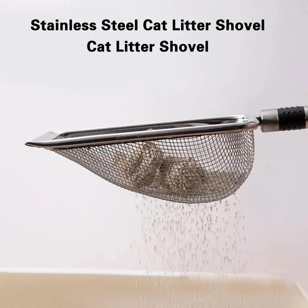 Stainless Steel Cat Litter Scoop – Durable, Rust-Resistant Waste Removal Tool with Ergonomic Handle for Easy Cleaning