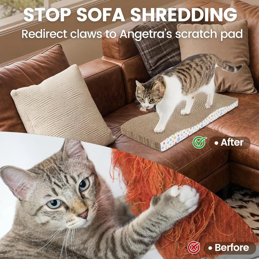 Large Wide Corrugated Cat Scratching Board – Premium Double-Sided Scratch Pad with Catnip for Indoor Cats & Kittens