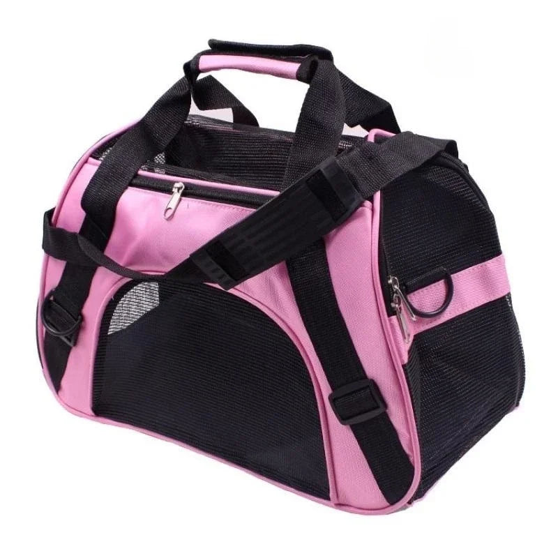 Portable Mesh Pet Carrier Bag – Breathable Foldable Travel Handbag for Cats & Small Dogs