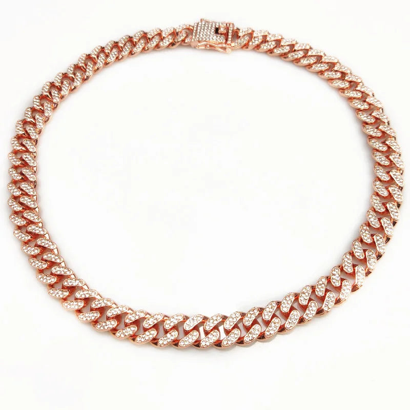 Luxury Gold And Silver Cuban Link Cat Collar Necklace – Crystal Rhinestone Pet Jewelry for Cats & Kittens