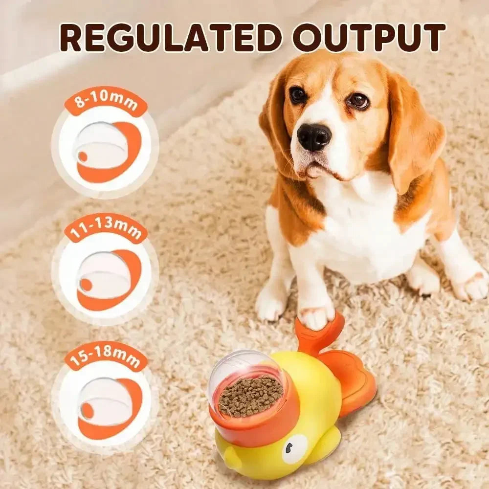 2-in-1 Interactive Dog Slow Feeder Bowl – Duck-Shaped Treat Dispenser & Puzzle Toy for Healthy Eating and Anti-Gulping