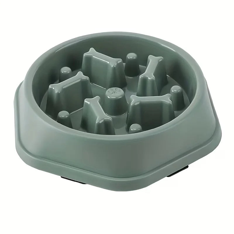 Slow Feeder Dog & Cat Bowl – Non-Slip Slow Eating Food Dish, Choke-Resistant PP Bowl for Small Dogs & Cats