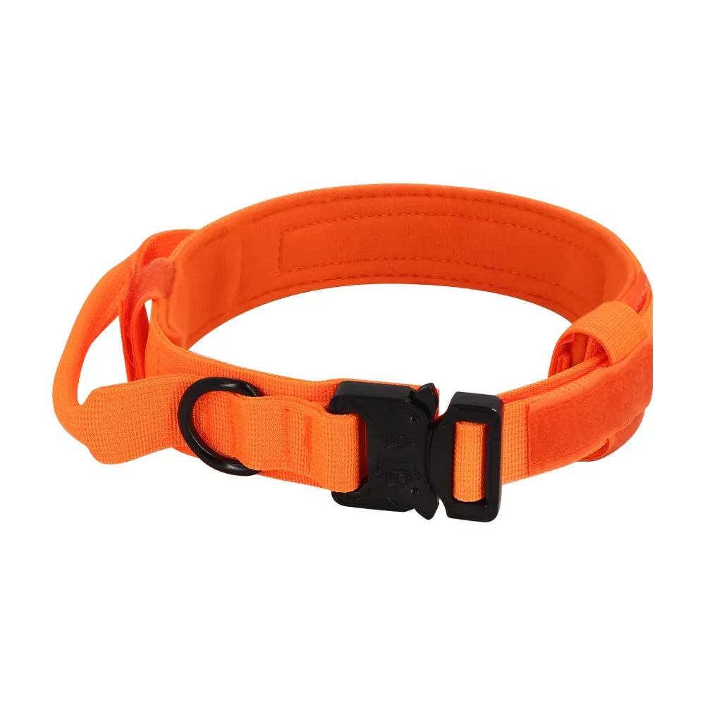 Adjustable Tactical Dog Training Collar & Leash Set – Durable Control Handle for All Breeds