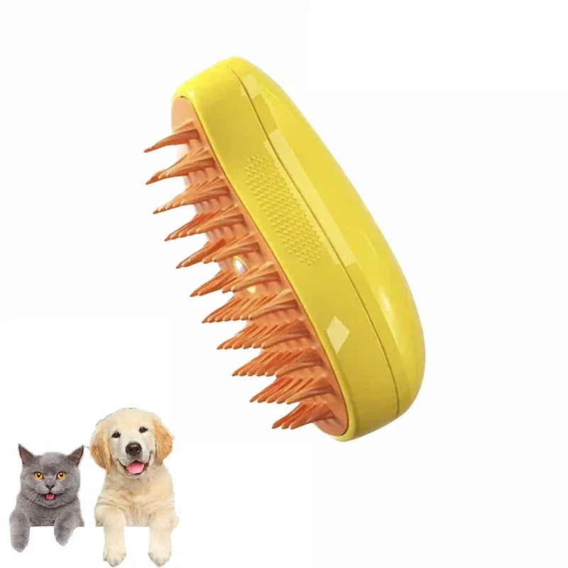 3-in-1 Pet Steam Brush – Electric Spray Grooming, Deshedding & Massage Comb for Cats and Dogs