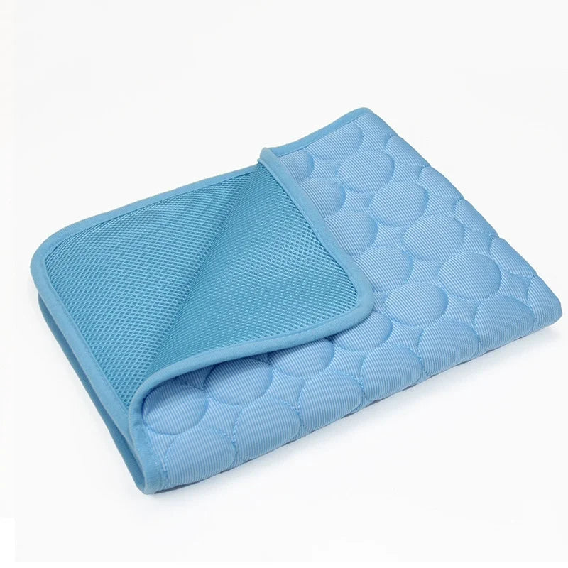 Ice Silk Pet Cooling Mat – Waterproof Self-Cooling Sleeping Pad, Washable Anti-Slip Bed for Dogs & Cats