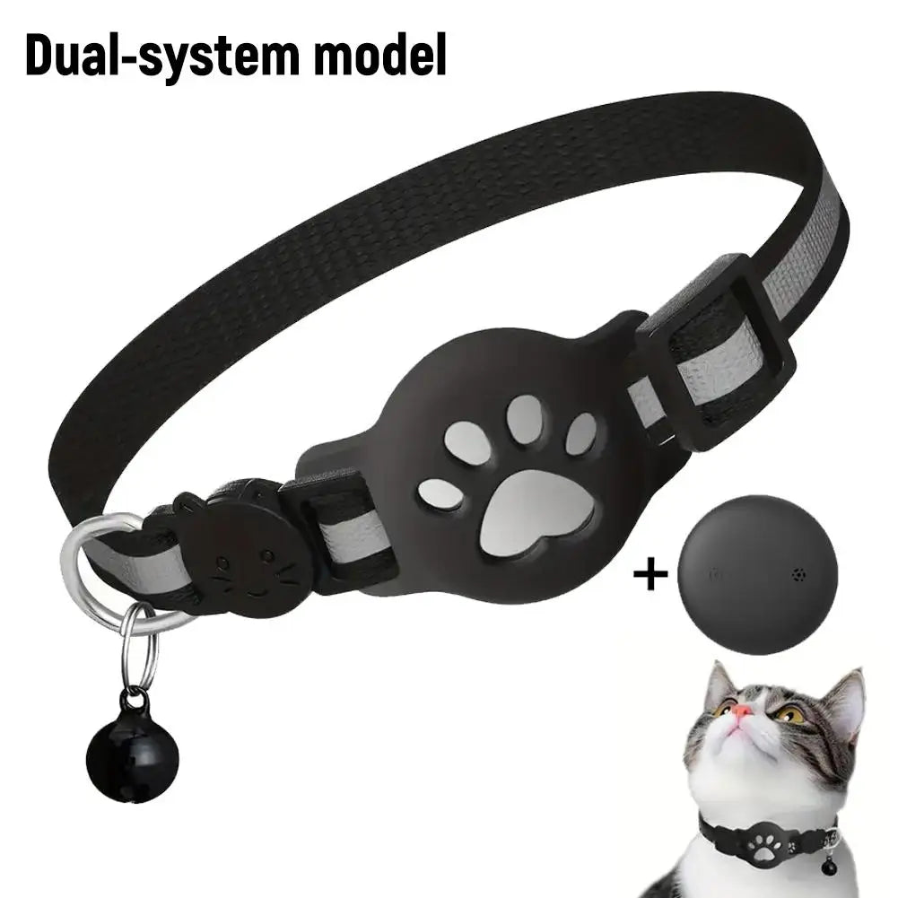 GPS Cat Tracker Collar – Real-Time Bluetooth Pet Tracking Device with Waterproof Reflective Strap & Anti-Lost Alarm for Cats