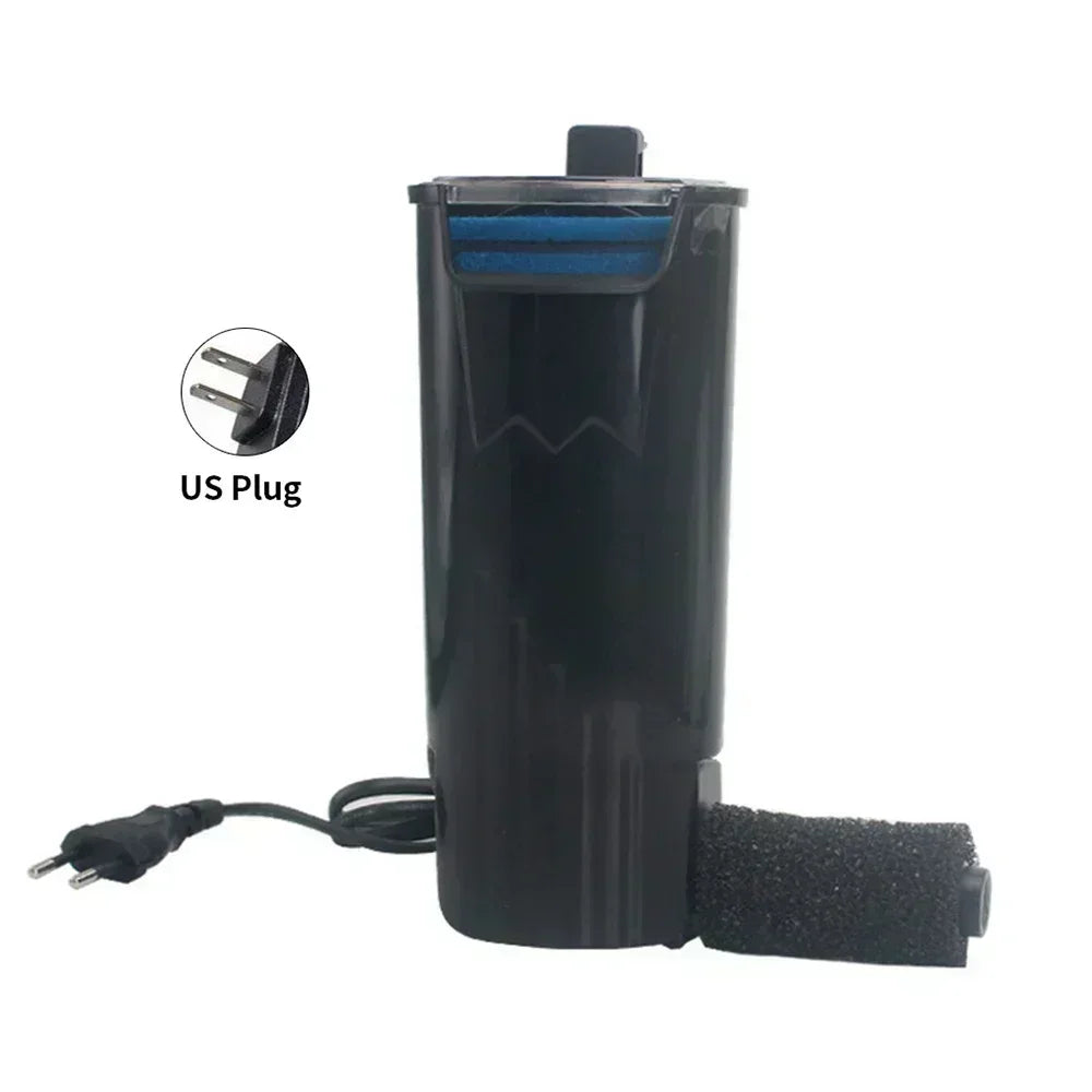 Silent Turtle Tank Filter – Low Water Level Built-In Waterfall Filter & Multi-Function Aquarium Cleaning Pump for Fish & Turtle Tanks