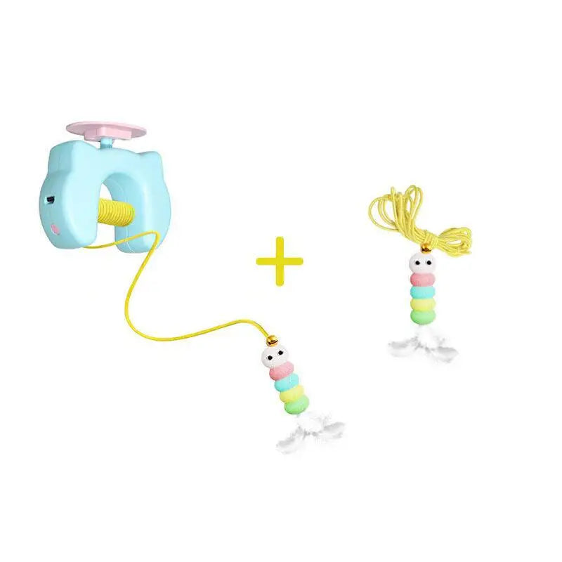 Electric Interactive Cat Toy – Auto Swing Feather Toy with Dual Ropes for Self-Play, Exercise & Indoor Fun