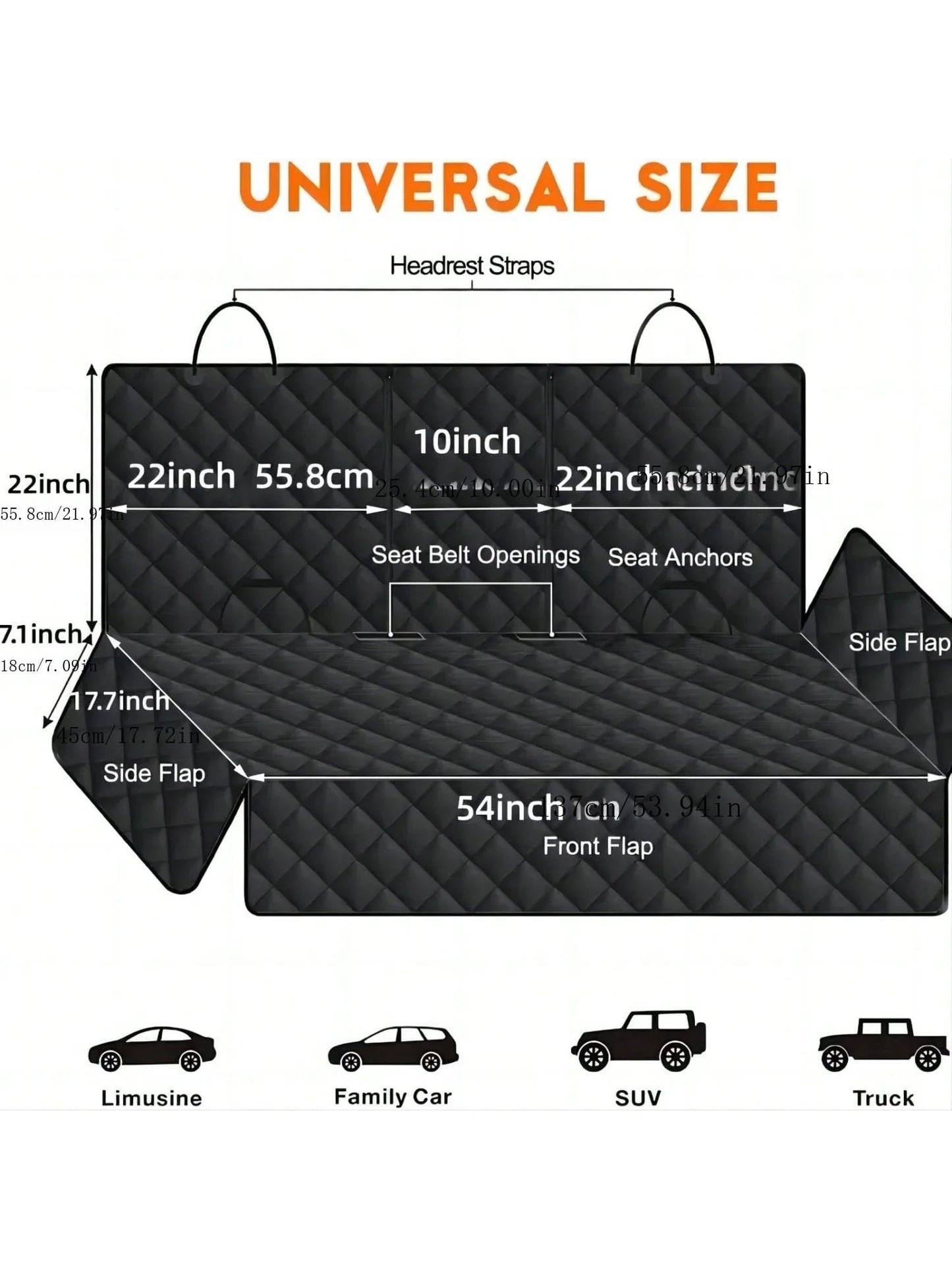 Waterproof Dog Car Seat Cover – Pet Travel Mattress Protector with Center Armrest Access for Dogs
