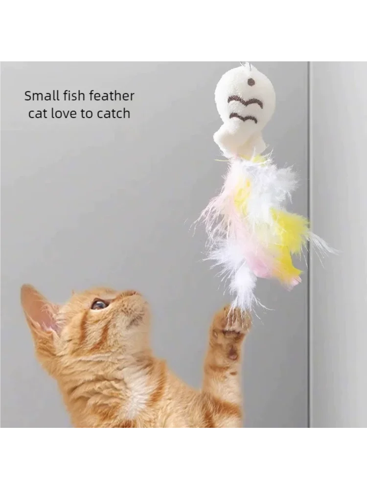 Interactive Feather Cat Wand Toy – Flexible Steel Wire Teaser Stick for Cats & Kittens, Hunting, Exercise & Indoor Play