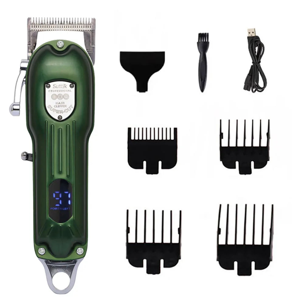 Professional All-Metal Dog Hair Clipper – Rechargeable Low-Noise Pet Grooming Trimmer for Dogs & Cats