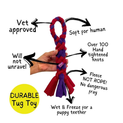 3-in-1 Enrichment Tube for Dogs - Tug Toy, Treat Dispenser & Snuffle Ball - Blue