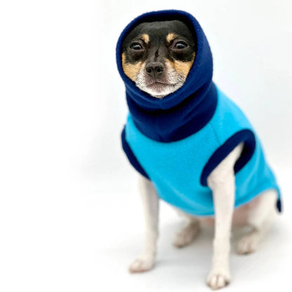 Blue Two-Tone Dog Sweater – Warm Knit Winter Pet Sweater. DCNY