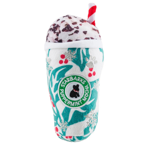 Christmas Puppermint Mocha Dog Toy – Holly Holiday Squeaky Cup Toy