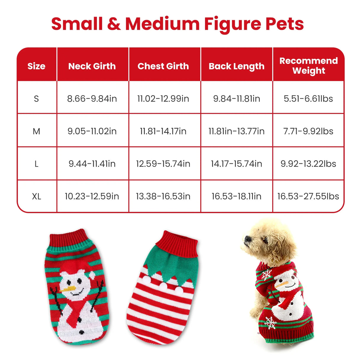 Christmas Dog Turtleneck Sweater – Cozy Holiday Winter Pet Sweater