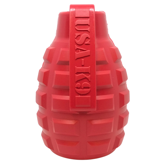 Grenade Shaped eDispenser Durable Dog Chew Toy & Treat Dispenser