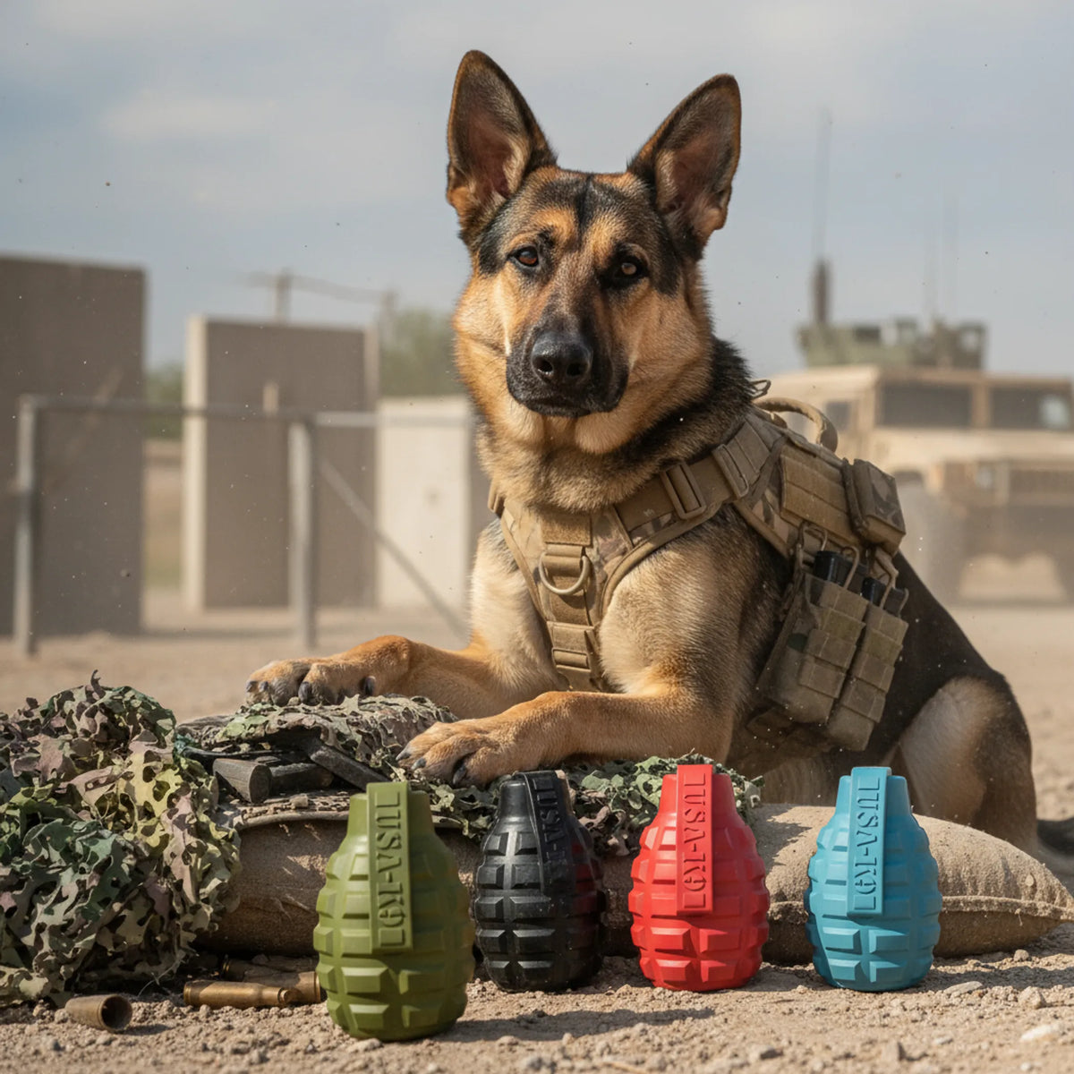 Grenade Shaped eDispenser Durable Dog Chew Toy & Treat Dispenser
