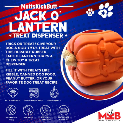 Jack O' Lantern Dog Toy - Durable Halloween Chew Toy for Large Dogs