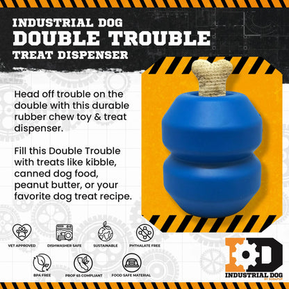 Double Trouble Dog Toy - Dual Chamber Treat Dispenser for Large Dogs