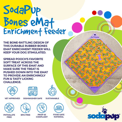 Bones eMat - Enrichment Lick Mat for Dogs and Cats