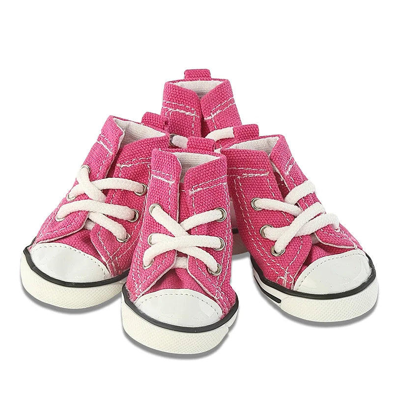 Denim Canvas Dog Sneakers – Sporty Cloth Shoes & Cute Pet Boots for Small Dogs and Puppies