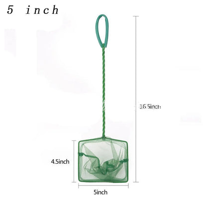 Long Handle Aquarium Fish Net – Square Fish Tank Landing Net for Fish, Shrimp & Debris Removal