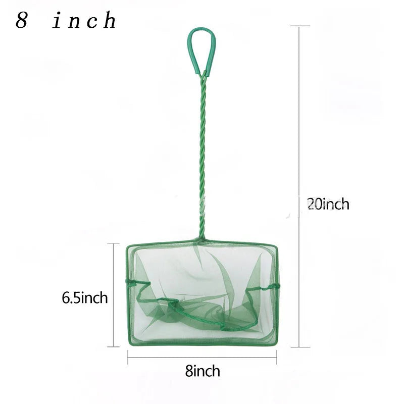 Long Handle Aquarium Fish Net – Square Fish Tank Landing Net for Fish, Shrimp & Debris Removal