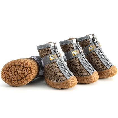Dog Boots with Non-Slip Soles – Warm Plush Paw Protection Shoes, Breathable Outdoor Booties for Dogs