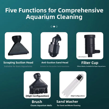 Automatic Aquarium Gravel Cleaner – Fish Tank Water Changer, Sand Washer & Fish Waste Vacuum Pump Cleaning Tool