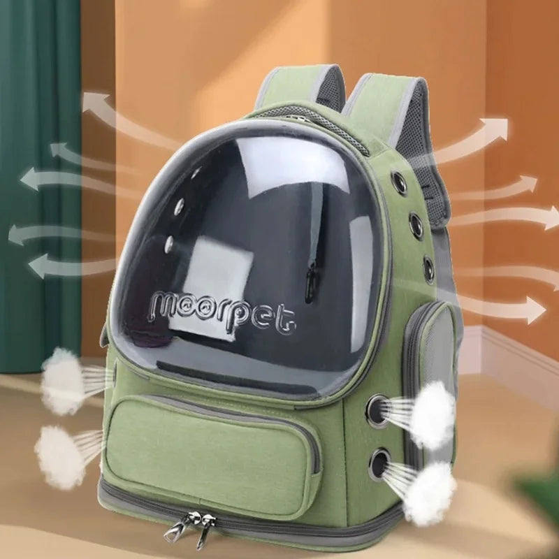 Transparent Pet Carrier Backpack – Breathable Outdoor Travel Backpack for Cats & Small Dogs