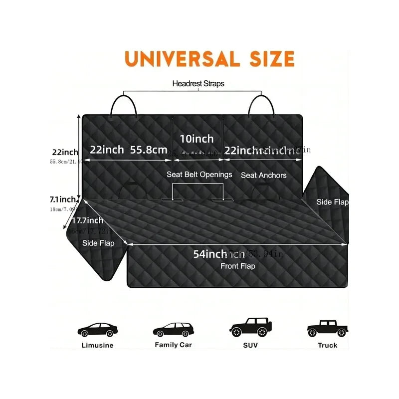 Waterproof Dog Car Back Seat Cover – Universal Non-Slip Pet Seat Protector for Travel and Everyday Use