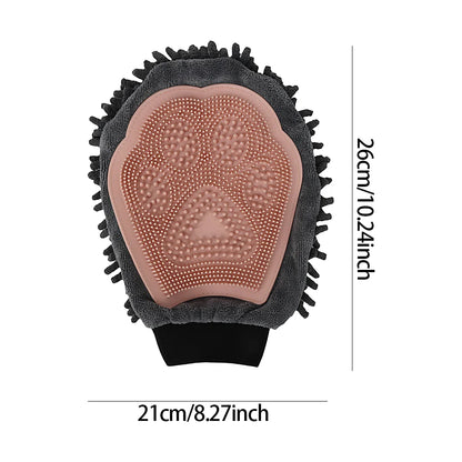 2-in-1 Pet Bath Glove with Double-Sided Cleaning Brush – Waterproof Grooming & Massage Mitt for Dogs & Cats