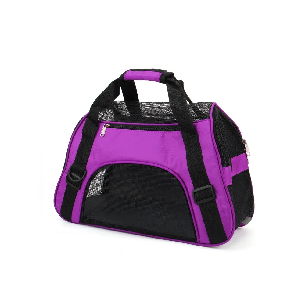 Portable Mesh Pet Carrier Bag – Breathable Foldable Travel Handbag for Cats & Small Dogs