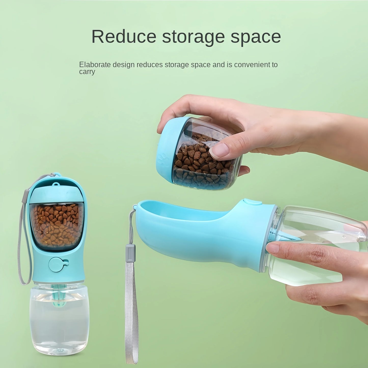 Portable Pet Water Bottle – Food Grade Travel Water Cup with Food Dispenser for Dogs, Cats & Puppies