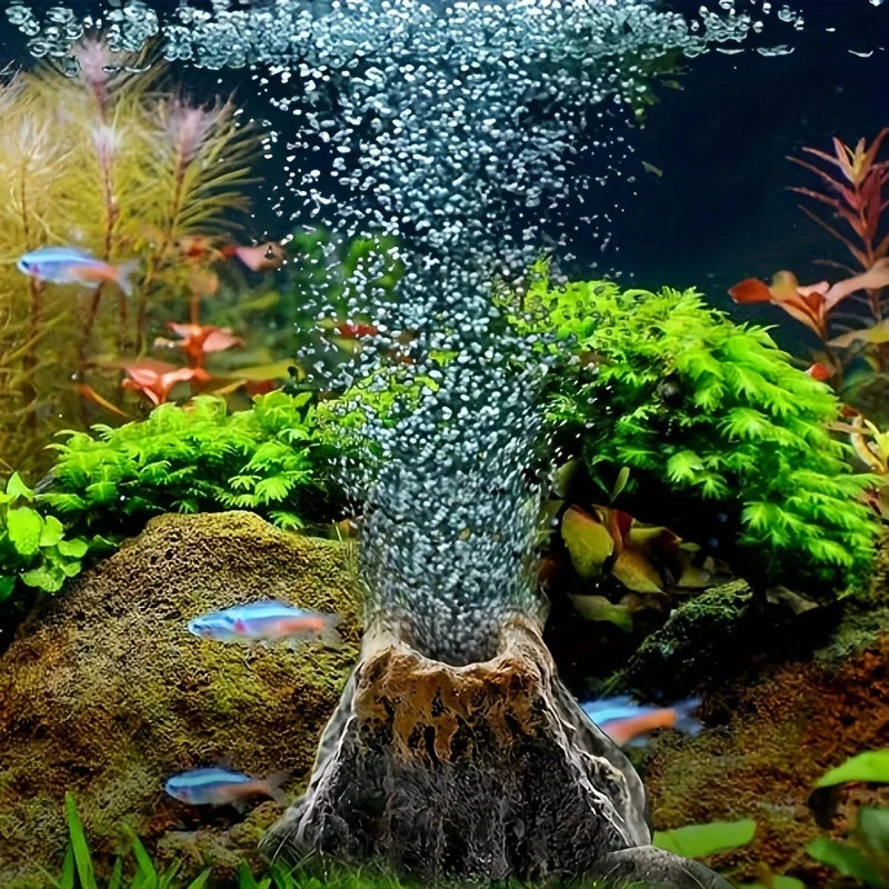 Volcano Air Bubble Stone for Aquarium – Oxygen Diffuser Decoration for Fish Tanks & Aqua Scaping