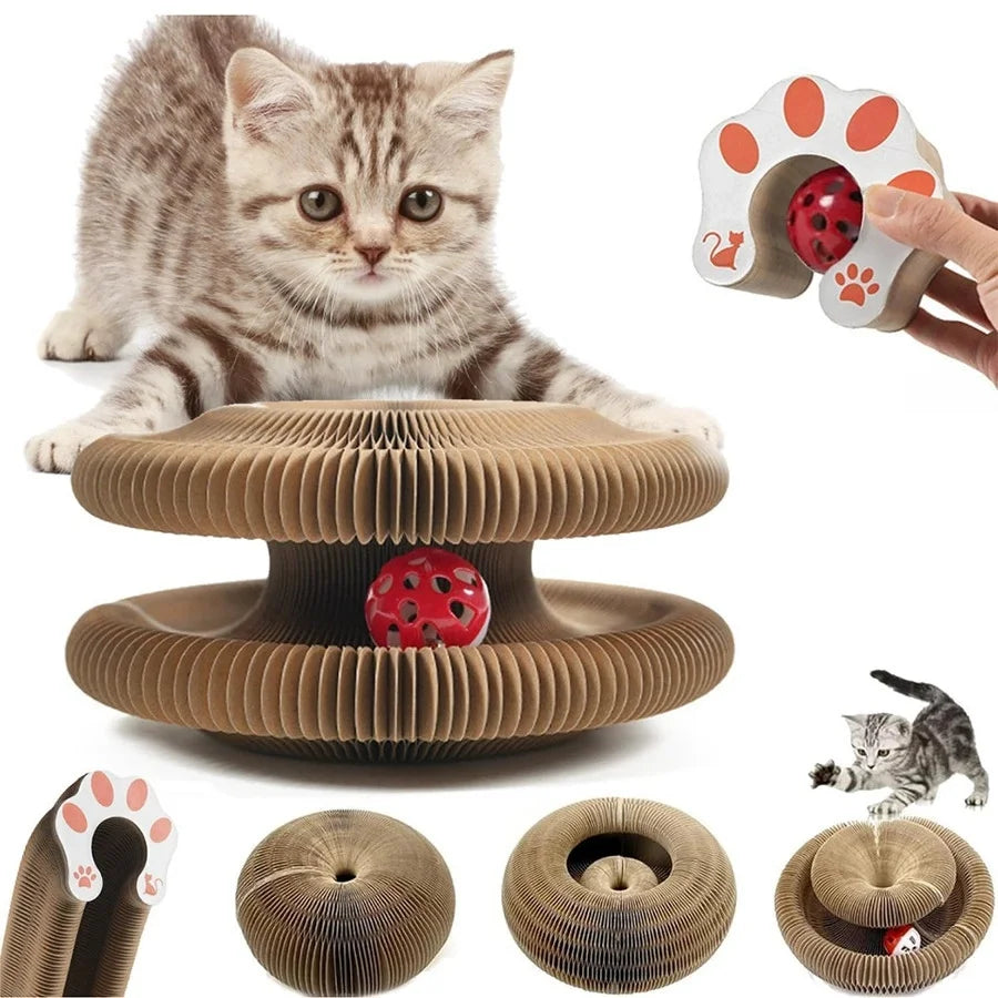 Organ-Shaped Cat Scratching Board – Wear-Resistant Corrugated Scratch Pad with Bell Toy for Indoor Cats