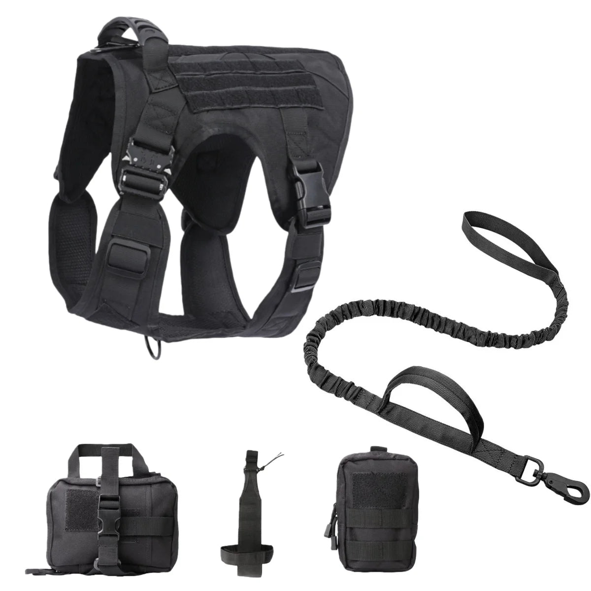 Tactical Dog Harness – Heavy-Duty Adjustable No-Pull Service Vest with Control Handle for Training, Hunting & Walking Large Breed Dogs