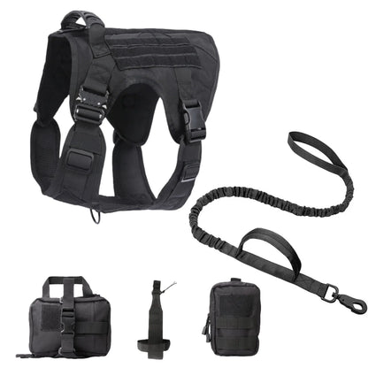 Tactical Dog Harness – Heavy-Duty Adjustable No-Pull Service Vest with Control Handle for Training, Hunting & Walking Large Breed Dogs