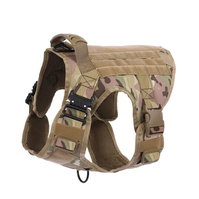 Tactical Dog Harness – Heavy-Duty Adjustable No-Pull Service Vest with Control Handle for Training, Hunting & Walking Large Breed Dogs