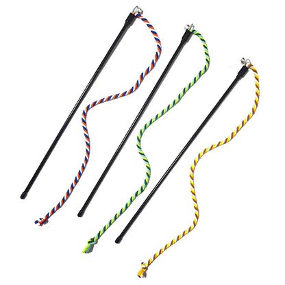 Interactive Cat Teaser Wand Toy – Chew & Chase Rope Stick for Cats, Kittens & Indoor Play