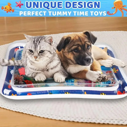 Pet Water Sensory Play Mat – Thickened Interactive Cooling Activity Pad for Cats & Dogs, Summer Indoor Play Toy