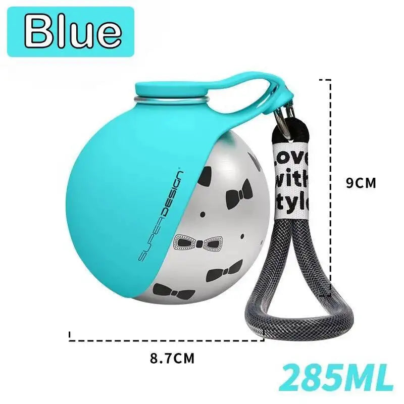 Portable Dog Water Bottle – Leakproof Folding Travel Drinking Cup with Lanyard Hook for Outdoor Use