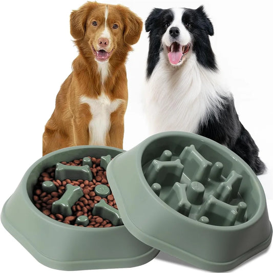 Slow Feeder Dog & Cat Bowl – Non-Slip Slow Eating Food Dish, Choke-Resistant PP Bowl for Small Dogs & Cats