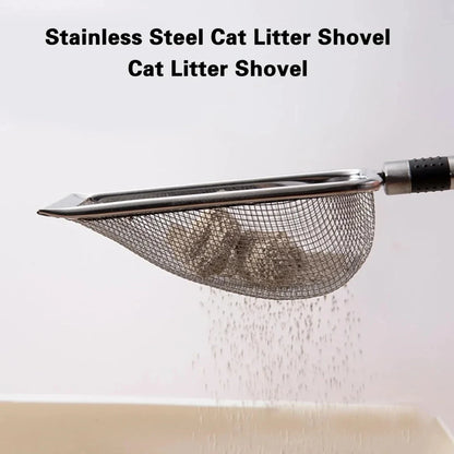 Stainless Steel Cat Litter Scoop – Durable, Rust-Resistant Waste Removal Tool with Ergonomic Handle for Easy Cleaning