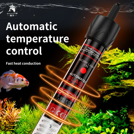 Adjustable Aquarium Heater Rod 25W–300W – Submersible Thermostat Water Heater for Fish Tanks (110V–220V)