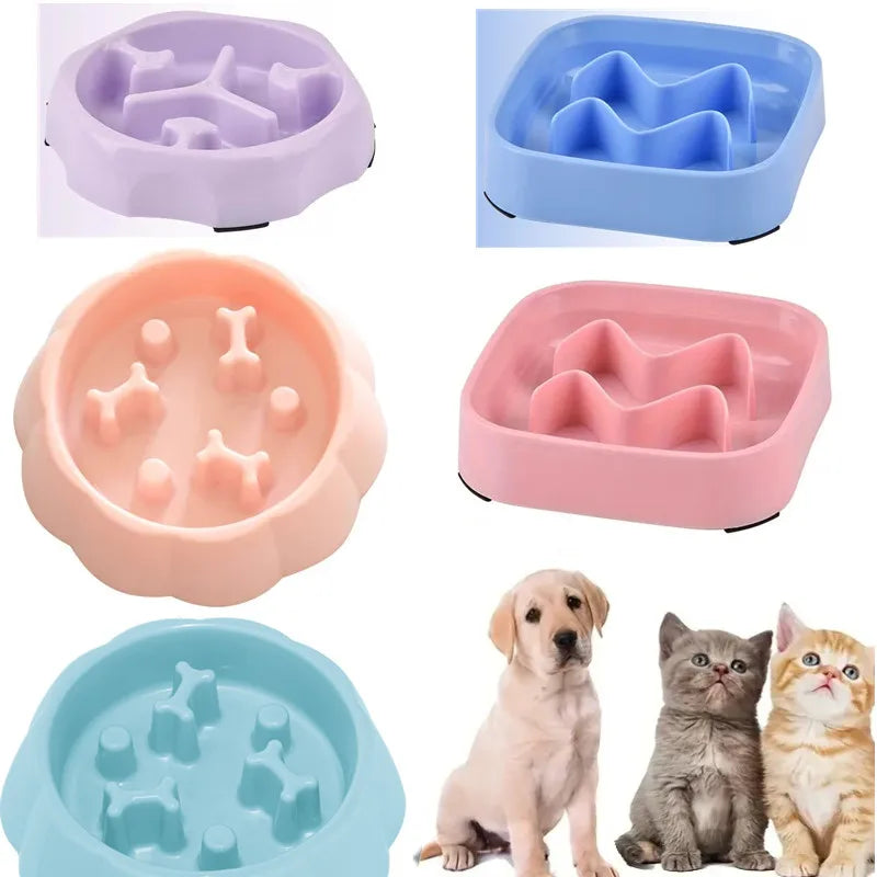 Slow Feeder Pet Bowl – Anti-Choking Puzzle Food & Water Bowl for Dogs and Cats, Anxiety Relief Design