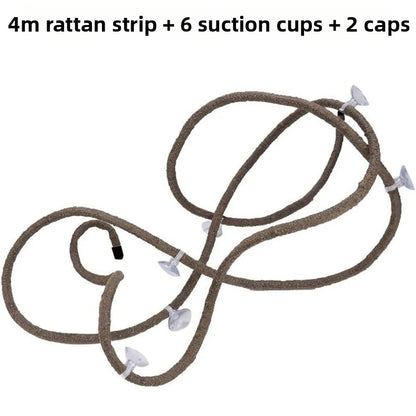Rattan Reptile Vines Set – Climbing Vines with Suction Cups & Artificial Plants for Lizard, Gecko & Chameleon Terrariums