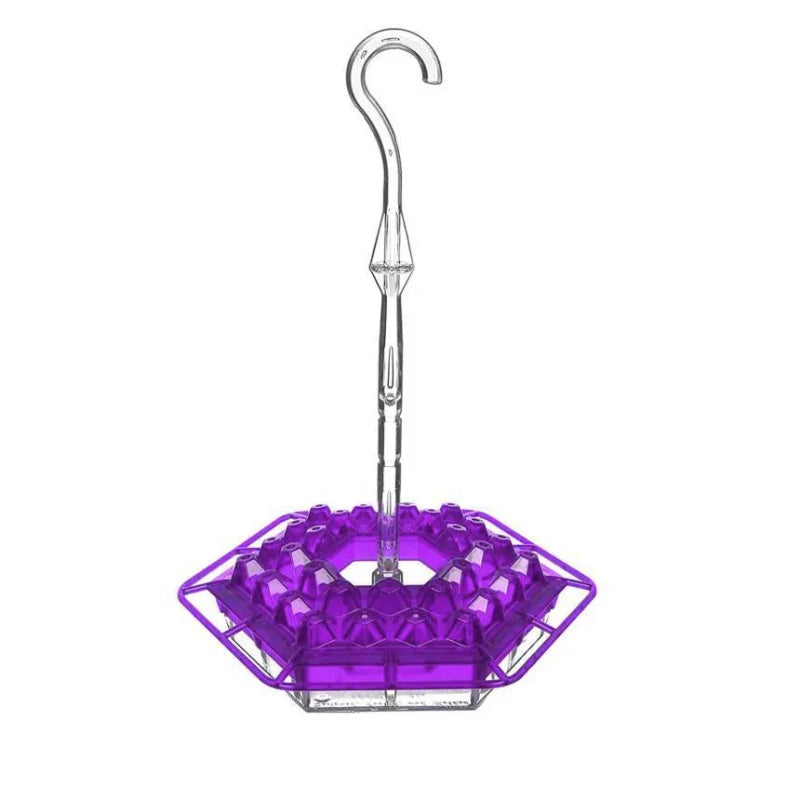 Red Hexagon Hummingbird Feeder with Hanging Hook – Outdoor Nectar Feeder for Garden Birds